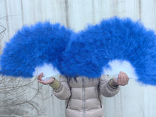 Load image into Gallery viewer, royalbluemaraboufeatherfan2 - Dancefeathers