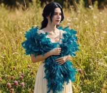 Load image into Gallery viewer, Teal Green Thick Turkey Feather Boa Halloween Party Favor