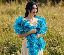 Load image into Gallery viewer, Turquoise Thick Turkey Feather Boa Halloween Party Favor