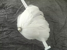 Load image into Gallery viewer, White feather hair pin, elegant hair accessory for weddings, proms, parties and special occasions
