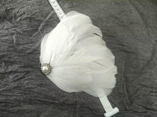 Load image into Gallery viewer, White feather hair pin, elegant hair accessory for weddings, proms, parties and special occasions