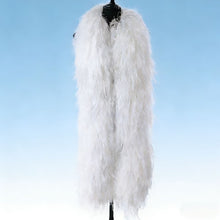 Load image into Gallery viewer, White Ostrich Feather Boas Wrap Perfect for Gatsby Party, Halloween Costume, and Burlesque Performance
background