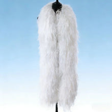 Load image into Gallery viewer, white ostrich feather boa 10ply for burlesque dance