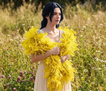 Load image into Gallery viewer, Yellow Turkey Feather Boa Photo Prop & Holiday Decor