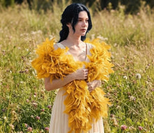 Load image into Gallery viewer, Standard Yellow Turkey Feather Boa Wedding & Performance Scarf
