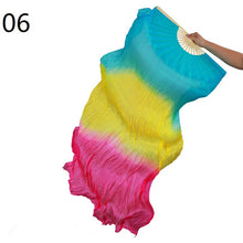 Load image into Gallery viewer, 2pieces/pair 50x70inch Large Silk veil fans white turquoise royal blue Dance Fan Burlesque Dance fan Bridal Bouquet