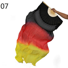 Load image into Gallery viewer, 2pieces/pair 50x70inch Large Silk veil fans white turquoise royal blue Dance Fan Burlesque Dance fan Bridal Bouquet