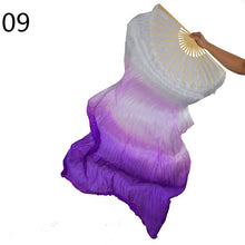 Load image into Gallery viewer, 2pieces/pair 50x70inch Large Silk veil fans white turquoise royal blue Dance Fan Burlesque Dance fan Bridal Bouquet