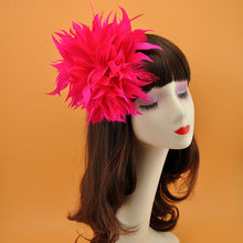 Load image into Gallery viewer, Stripped Diamond Coque & Goose Feather Wired Millinery Hat Mount