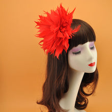 Load image into Gallery viewer, Stripped Diamond Coque & Goose Feather Wired Millinery Hat Mount