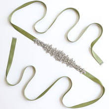 Load image into Gallery viewer, Wedding Belt, Bridal Belt Sash, Rhinestone Belt, Wedding Dress Belt , Crystal Bridal Belt, Bridal Belt Clasp - Dancefeather