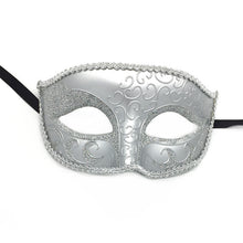 Load image into Gallery viewer, Man Women couple Silver feather party event Masquerade Masks red hot pink yellow - Dancefeather