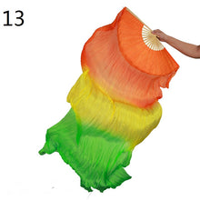 Load image into Gallery viewer, 2pieces/pair 50x70inch Large Silk veil fans white turquoise royal blue Dance Fan Burlesque Dance fan Bridal Bouquet