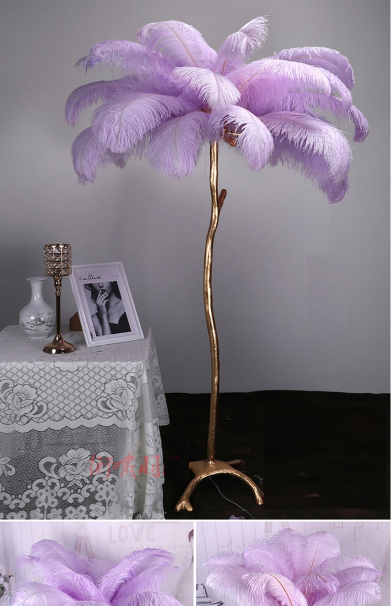 100 Light Pink Ostrich feathers for wedding centerpiece