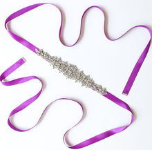 Load image into Gallery viewer, Wedding Belt, Bridal Belt Sash, Rhinestone Belt, Wedding Dress Belt , Crystal Bridal Belt, Bridal Belt Clasp - Dancefeather