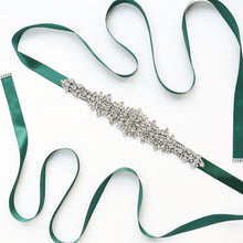 Load image into Gallery viewer, Wedding Belt, Bridal Belt Sash, Rhinestone Belt, Wedding Dress Belt , Crystal Bridal Belt, Bridal Belt Clasp - Dancefeather