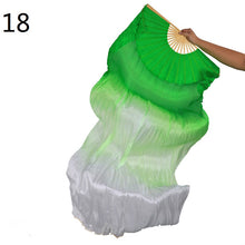 Load image into Gallery viewer, 2pieces/pair 50x70inch Large Silk veil fans white turquoise royal blue Dance Fan Burlesque Dance fan Bridal Bouquet