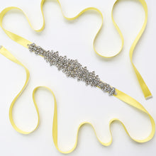 Load image into Gallery viewer, Wedding Belt, Bridal Belt Sash, Rhinestone Belt, Wedding Dress Belt , Crystal Bridal Belt, Bridal Belt Clasp - Dancefeather