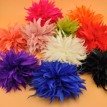 Load image into Gallery viewer, Stripped Diamond Coque & Goose Feather Wired Millinery Hat Mount