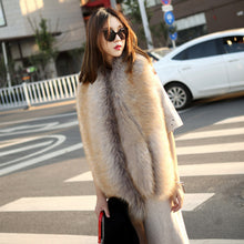 Load image into Gallery viewer, 12x65inch Sivelr with Gold Tip Wedding Bridal Faux Fur Stole Wrap Shawl Cape - Dancefeather