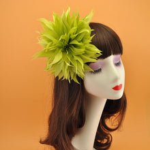 Load image into Gallery viewer, Stripped Diamond Coque & Goose Feather Wired Millinery Hat Mount