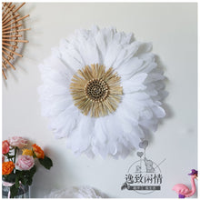 Load image into Gallery viewer, Material Only DIY Not Finished Products white Unique Decorative Feather Wall Art, Feather Art Inspired by African JuJu Hats
