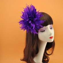 Load image into Gallery viewer, Stripped Diamond Coque & Goose Feather Wired Millinery Hat Mount