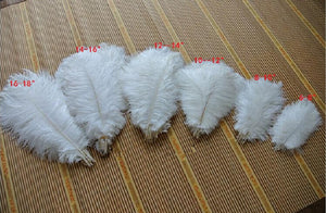 100 White Ostrich feathers for wedding centerpiece - Dancefeather