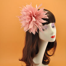 Load image into Gallery viewer, Stripped Diamond Coque & Goose Feather Wired Millinery Hat Mount