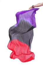 Load image into Gallery viewer, 2pieces/pair 50x70inch Large Silk veil fans white turquoise royal blue Dance Fan Burlesque Dance fan Bridal Bouquet