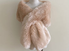 Load image into Gallery viewer, 12x65inch Blush Nude Wedding Bridal Faux Fur Stole Wrap Shawl Cape - Dancefeather