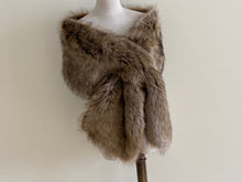 Load image into Gallery viewer, 12x65inch Brown Wedding Bridal Faux Fur Stole Wrap Shawl Cape - Dancefeathers