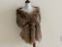 Load image into Gallery viewer, 12x65inch Brown Wedding Bridal Faux Fur Stole Wrap Shawl Cape - Dancefeather