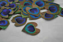 Load image into Gallery viewer, 100 10-12inch Heart shape Peacock Feathers for wedding centerpiece - Dancefeather
