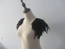 Load image into Gallery viewer, Burlesque  feathers  Shoulders  Pads Halloween costume ,vintage capelet for Adult - Dancefeather
