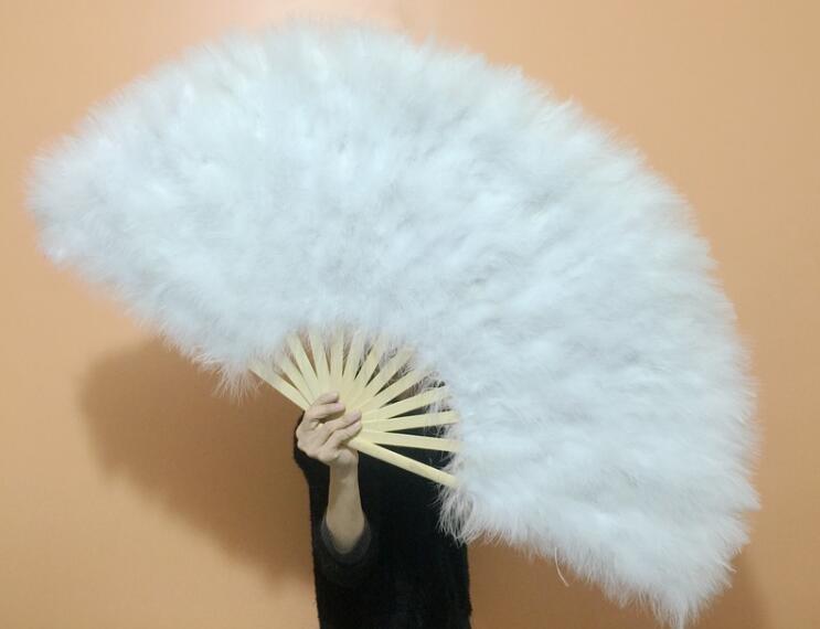 weddingfeather Discount 80*45cm Large White Feather Fan Burlesque Dance Feather Fan Bridal Bouquet