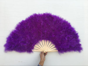 55X110CM  Purple Feather Fan Burlesque Dance feather fan Bridal Bouquet - Dancefeather