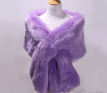 Load image into Gallery viewer, Small Size 5-12Years girl Child 10x58inch Blush Beige Nude Wedding Bridal Flower Girl Child Faux Fur Stole Wrap Shawl Cape