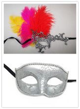 Load image into Gallery viewer, Man Women couple feather party event Masquerade Masks - Dancefeather