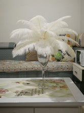 Load image into Gallery viewer, 15 White 13-15inch Ostrich feathers for wedding centerpiece DIY Hat Milliery