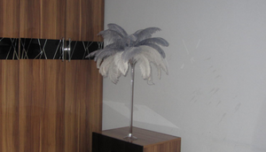 50 Silver & 50 White Ostrich feathers for wedding centerpiece - Dancefeather