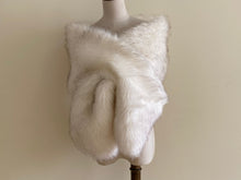 Load image into Gallery viewer, 12x65inch White With Brown Tip Wedding Bridal Faux Fur Stole Wrap Shawl Cape - Dancefeather