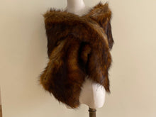 Load image into Gallery viewer, 12x65inch Deep Fox Brown Color Wedding Bridal Faux Fur Stole Wrap Shawl Cape - Dancefeather
