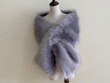 Load image into Gallery viewer, Small Size 5-12Years girl Child 10x58inch Blush Beige Nude Wedding Bridal Flower Girl Child Faux Fur Stole Wrap Shawl Cape