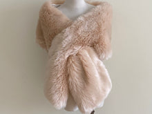 Load image into Gallery viewer, 12x65inch Blush Nude  Wedding Bridal Faux Fur Stole Wrap Shawl Cape - Dancefeather
