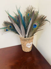 Load image into Gallery viewer, 15PCS Grey Turkey Quill + 15PCS peacock EYE +15PCS Peacock Sword Feathers for home table decorations - Dancefeather
