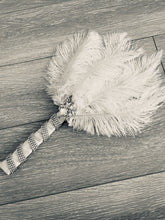 Load image into Gallery viewer, Bridal brooch Bouquet Ostrich Big alternative Feather Fan Bridal Bouquet White Great Gatsby 1902s bridesmaid feather fan wedding bouquet - Dancefeather