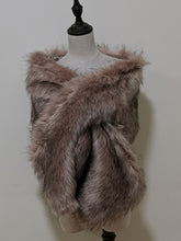 Load image into Gallery viewer, 12x65inch Dusky Pink Blush Nude Wedding Bridal Faux Fur Stole Wrap Shawl Cape