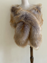 Load image into Gallery viewer, 12x65inch Sivelr with Gold Tip Wedding Bridal Faux Fur Stole Wrap Shawl Cape - Dancefeathers