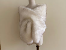 Load image into Gallery viewer, 12x65inch White With Brown Tip Wedding Bridal Faux Fur Stole Wrap Shawl Cape - Dancefeathers